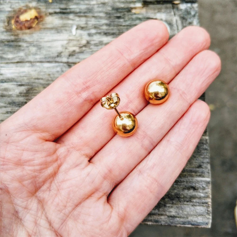 Ball Stud Earrings-Earrings-Aureza