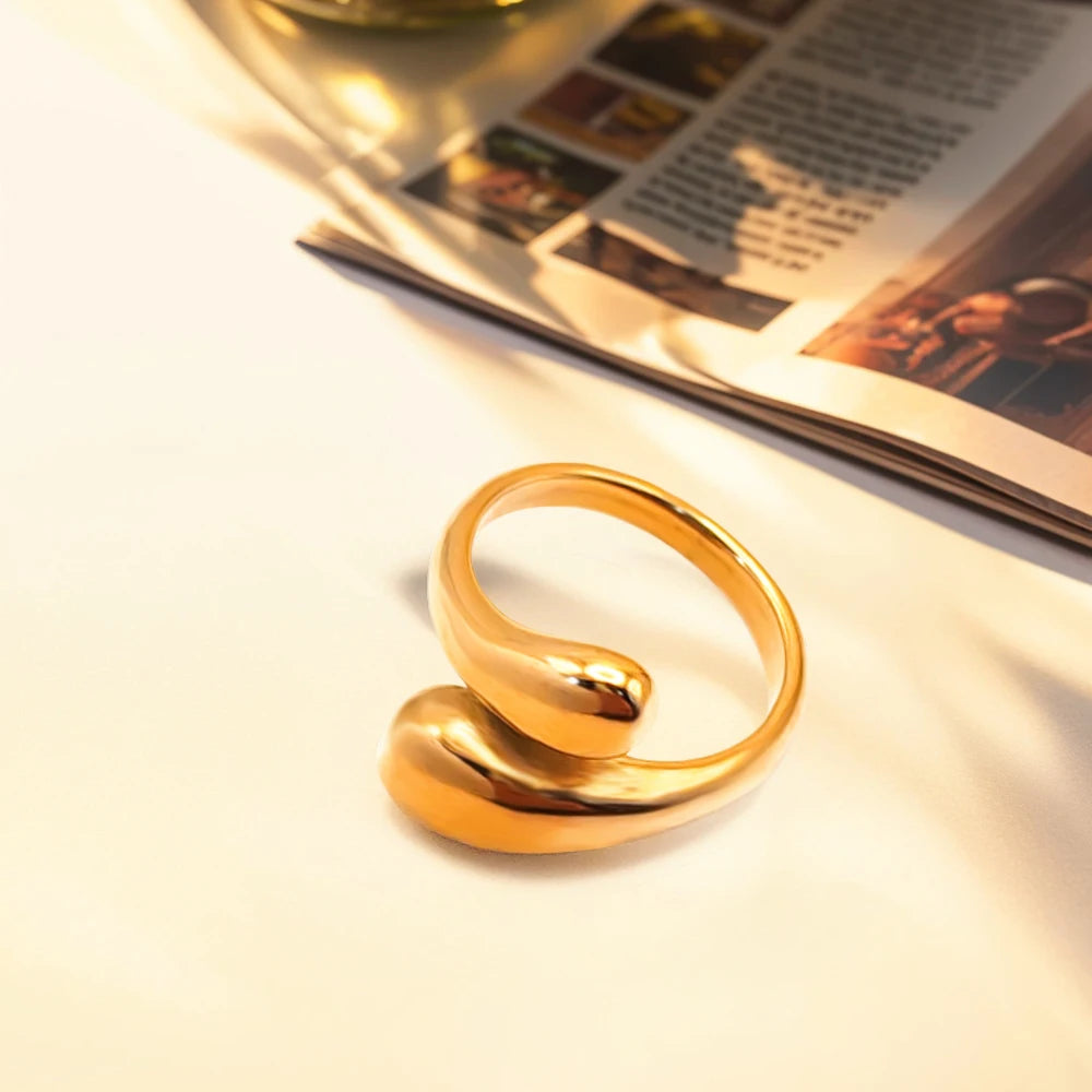 Minimalist Molten Open Ring-Rings-Aureza