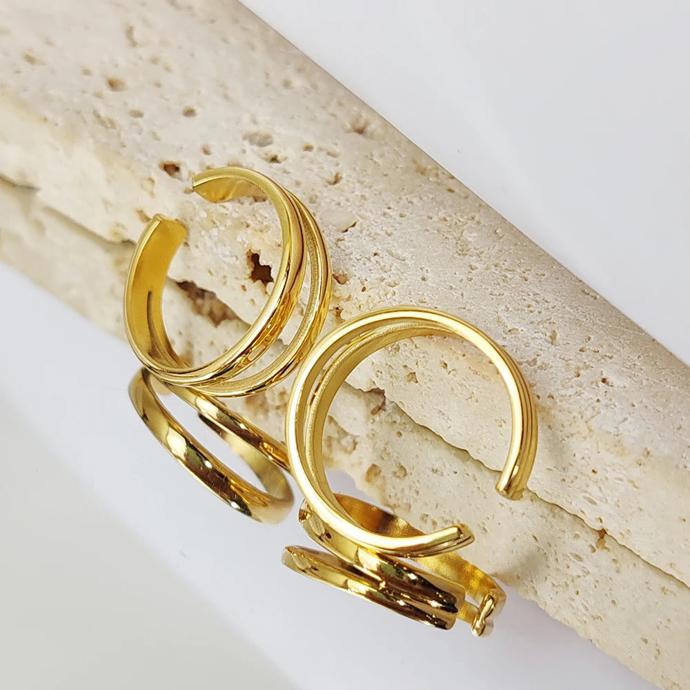 Minimalist Double Band Ring-Rings-Aureza