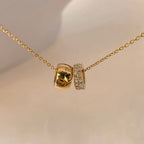 Dual Charm Crystal Pendant Necklace-Necklaces-Aureza