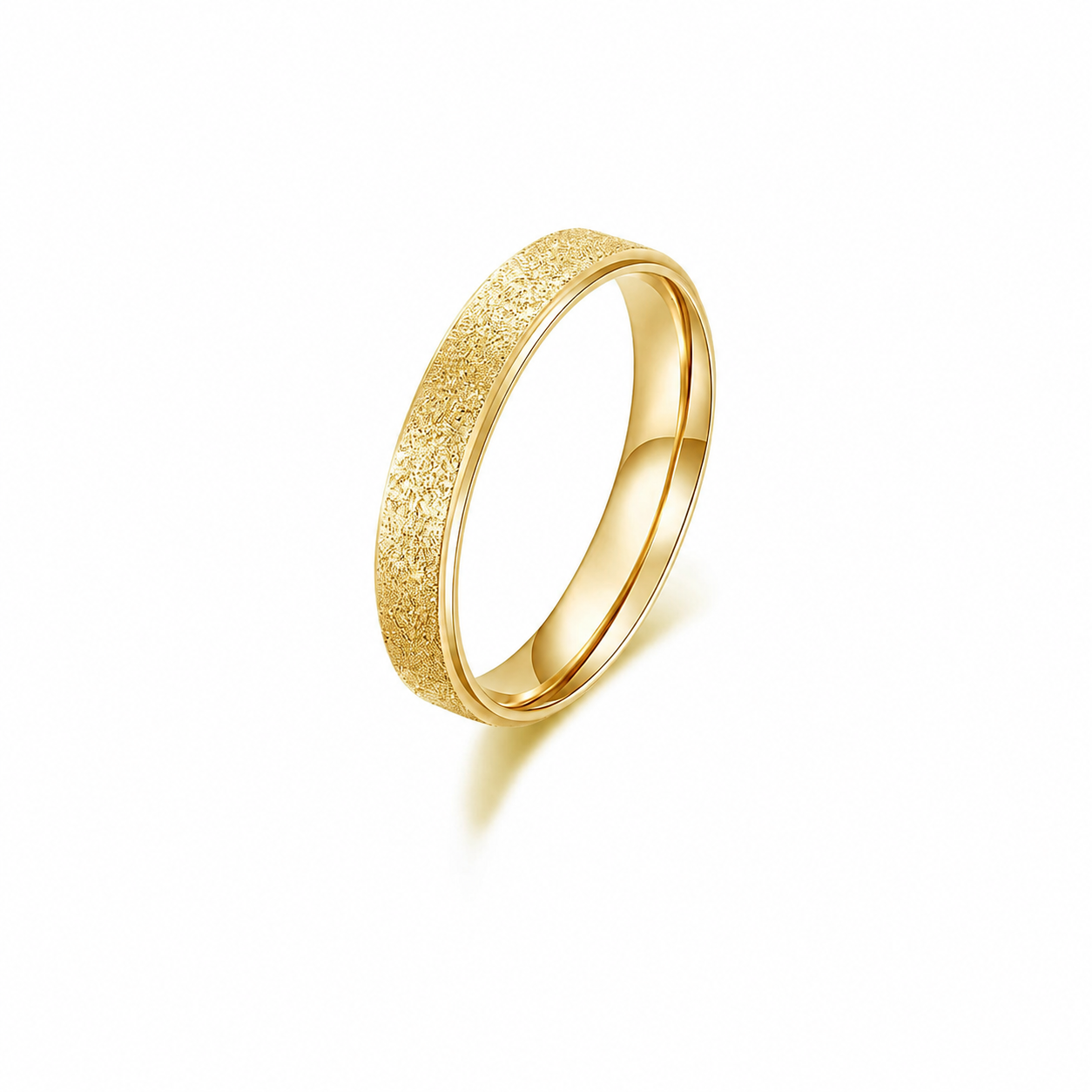 Minimalist Textured Band Ring-Rings-Aureza