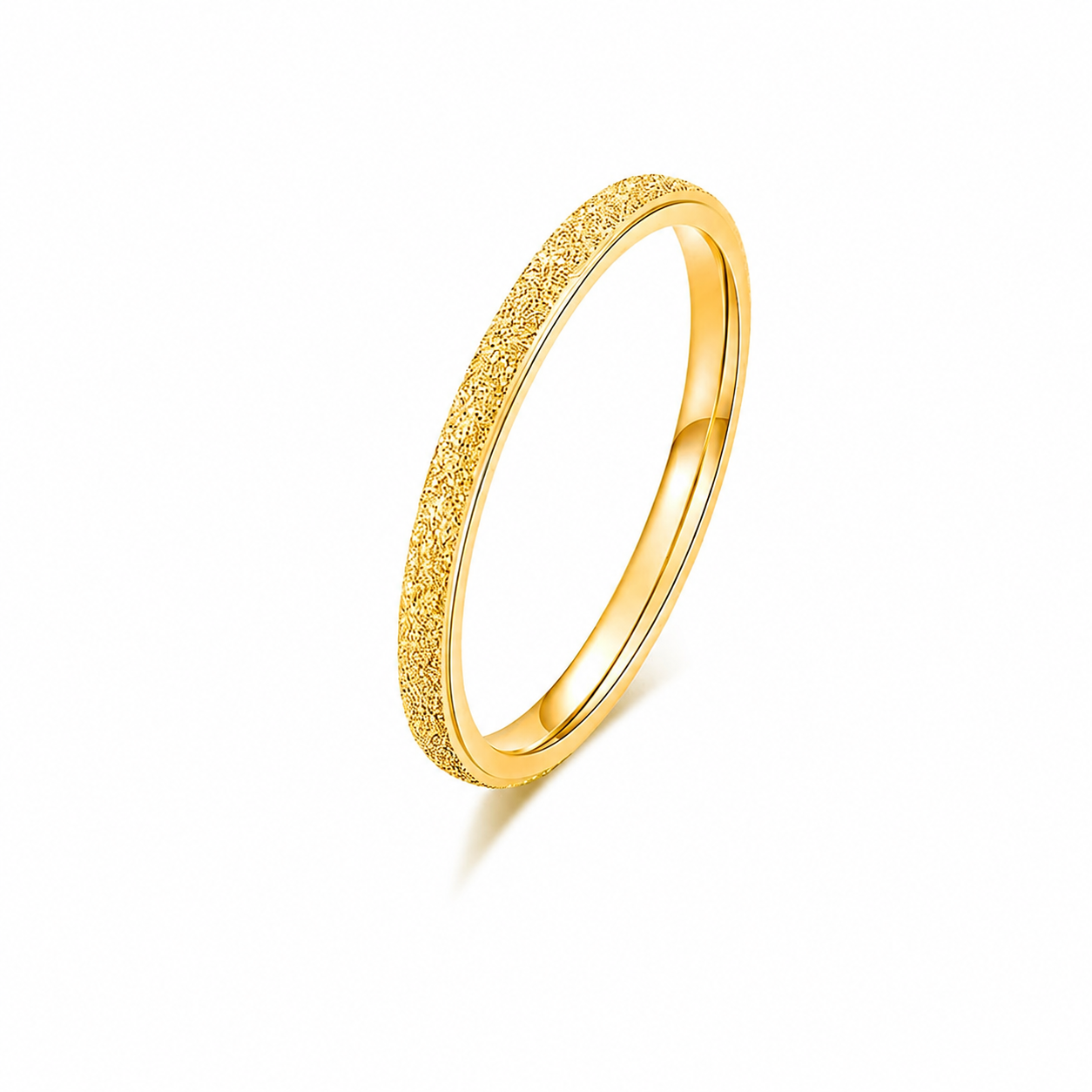 Minimalist Textured Band Ring-Rings-Aureza