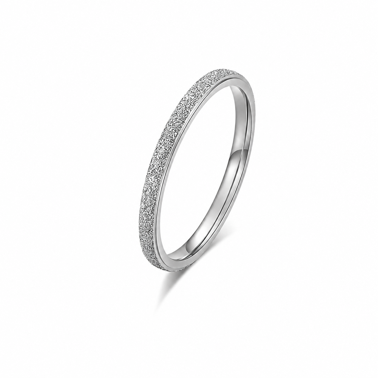 Minimalist Textured Band Ring-Rings-Aureza