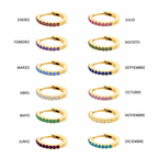 Birthstone Crystal Huggie Hoop Earrings-Earrings-Aureza