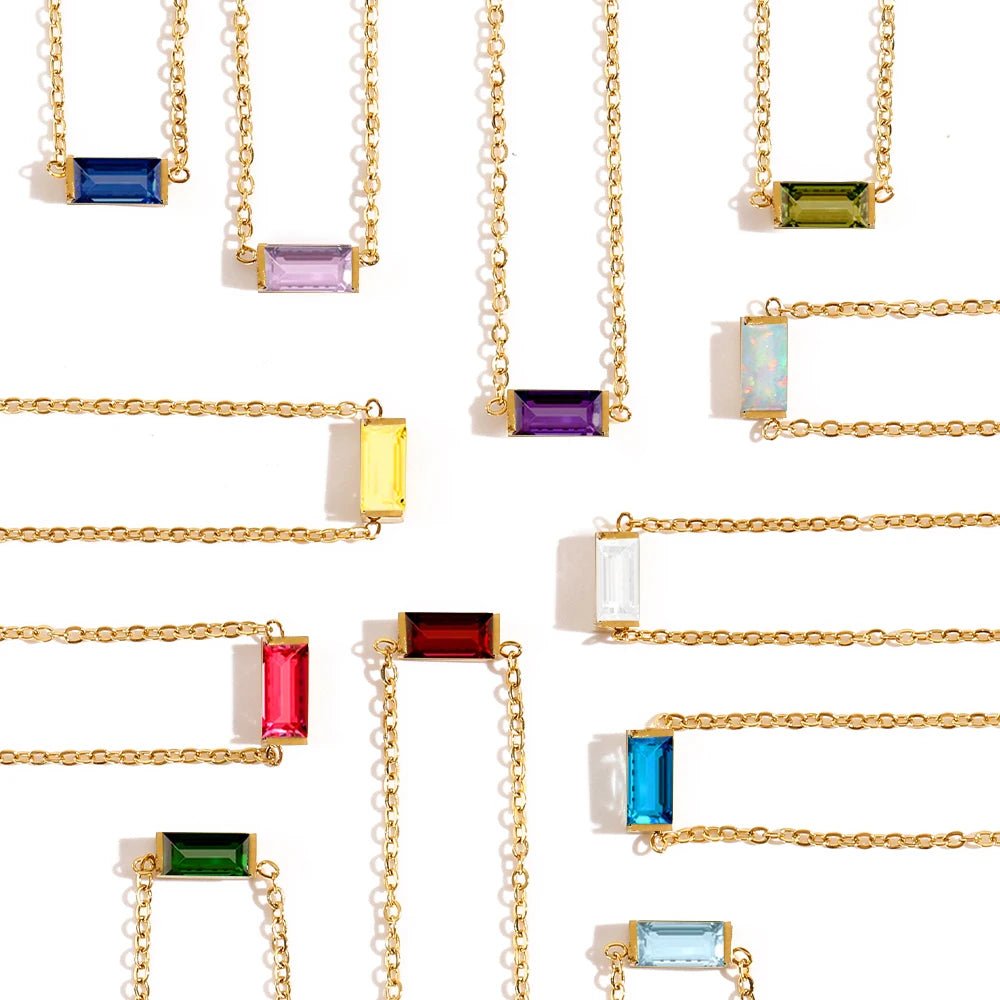 Minimalist Baguette Crystal Bracelet-Bracelets-Aureza