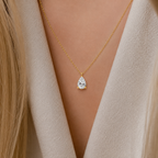 Birthstone Teardrop Pendant Necklace-Necklaces-Aureza