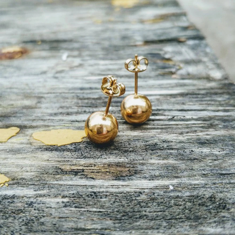 Ball Stud Earrings-Earrings-Aureza