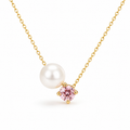 Pearl & Birthstone Necklace-Necklaces-Aureza