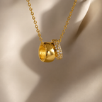 Dual Charm Crystal Pendant Necklace-Necklaces-Aureza