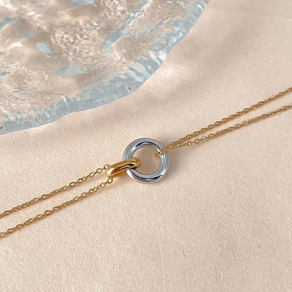 Interlocking Circle Necklace-Necklaces-Aureza