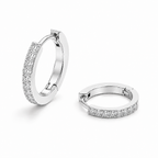 Birthstone Crystal Huggie Hoop Earrings-Earrings-Aureza