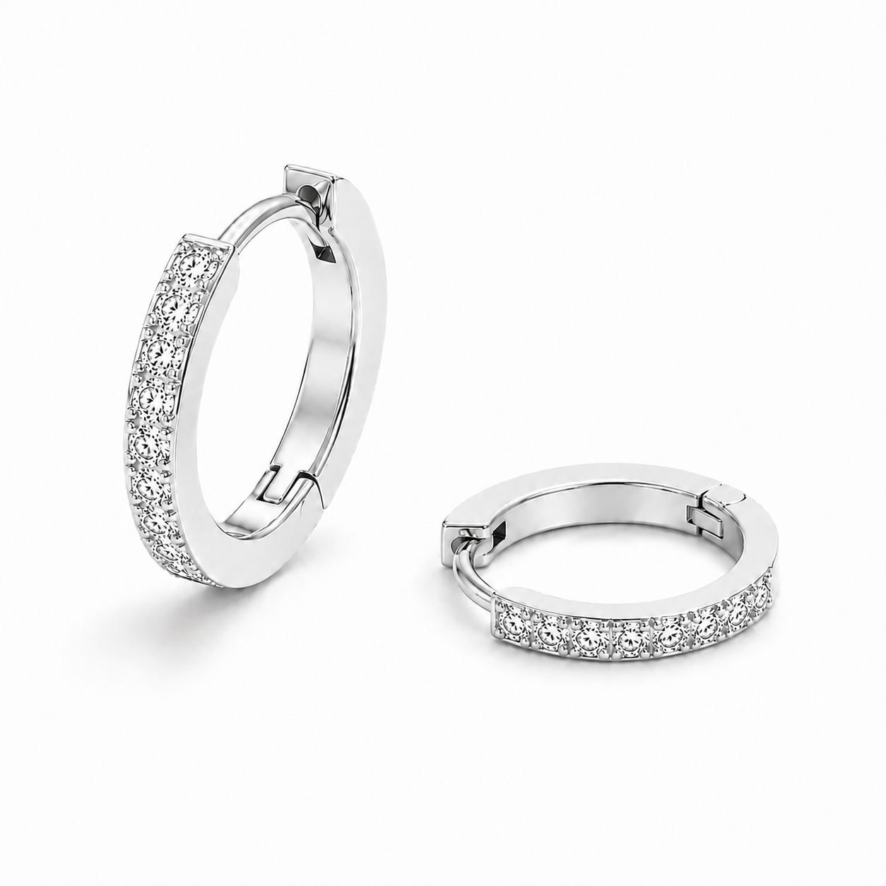 Birthstone Crystal Huggie Hoop Earrings-Earrings-Aureza