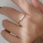 Minimalist Freshwater Pearl Beaded Ring-Rings-Aureza