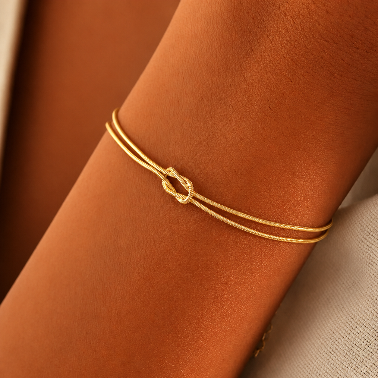 Minimalist Knot Chain Bracelet-Bracelets-Aureza