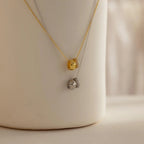 Dual Charm Crystal Pendant Necklace-Necklaces-Aureza