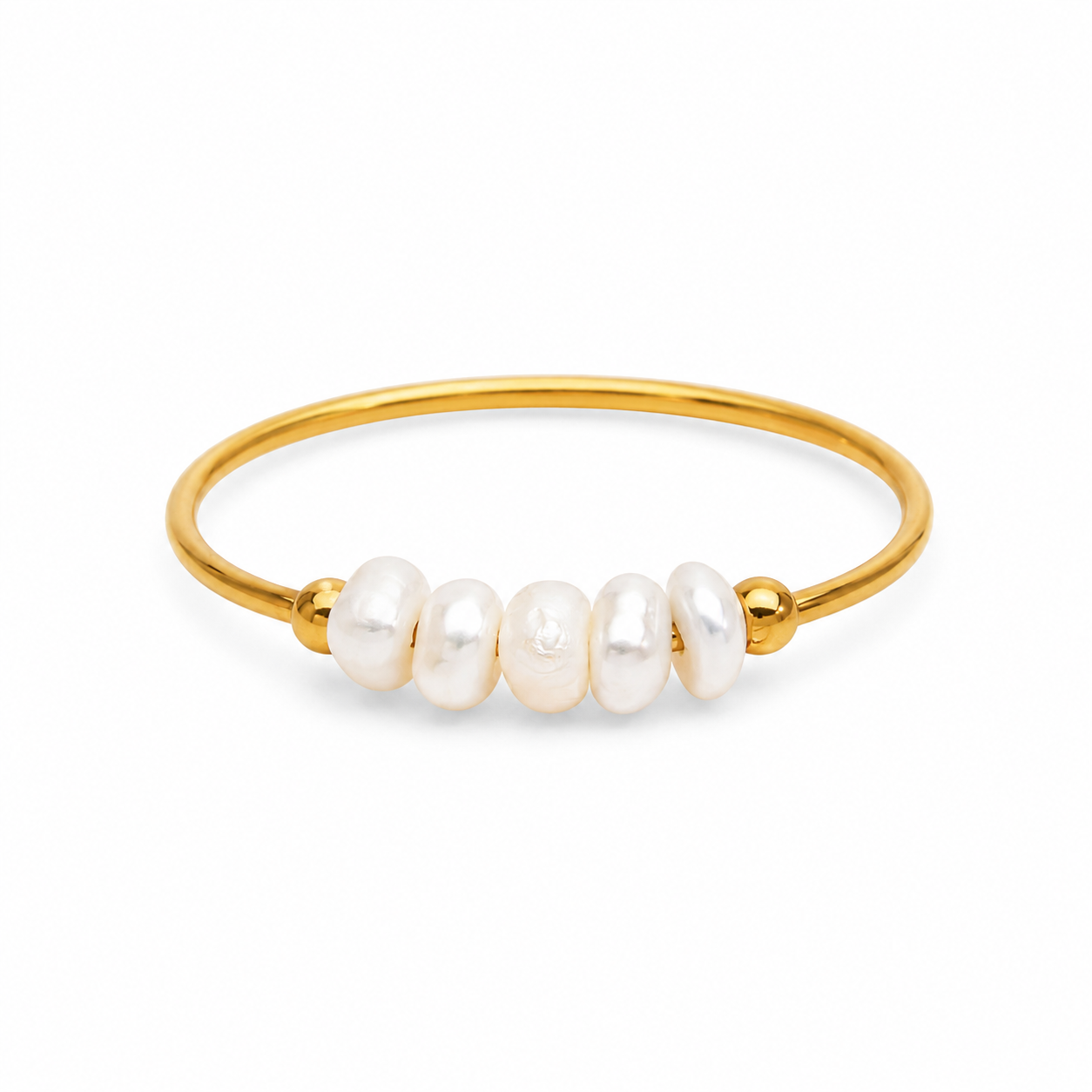Minimalist Freshwater Pearl Beaded Ring-Rings-Aureza