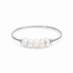 Minimalist Freshwater Pearl Beaded Ring-Rings-Aureza