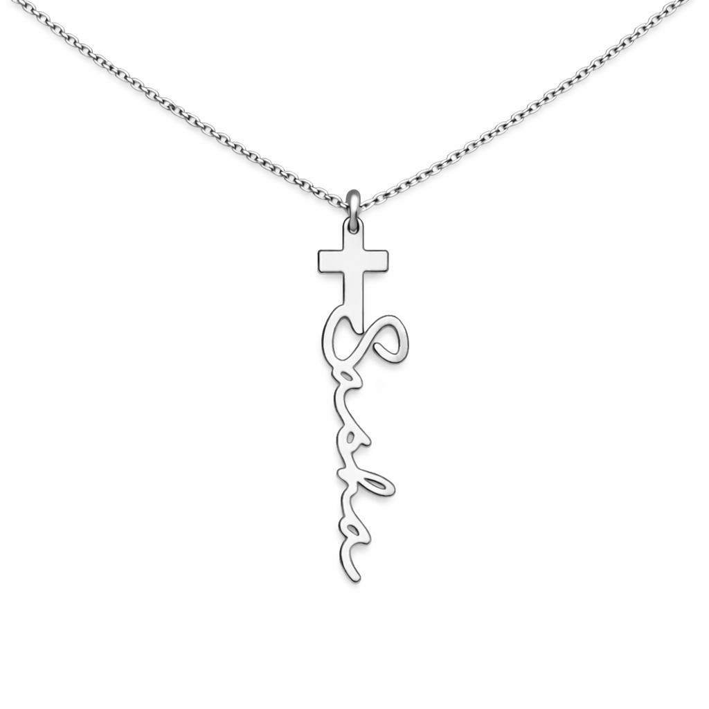 Personalized Cross Name Necklace-Necklaces-Aureza