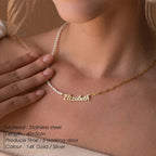 Personalized Pearl Name Necklace-Necklaces-Aureza