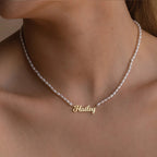 Personalized Pearl Name Necklace-Necklaces-Aureza