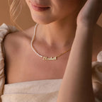 Personalized Pearl Name Necklace-Necklaces-Aureza