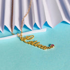 Personalized Birthstone Name Necklace-Necklaces-Aureza
