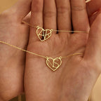 Personalized Heart Initial Necklace-Necklaces-Aureza