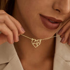 Personalized Heart Initial Necklace-Necklaces-Aureza