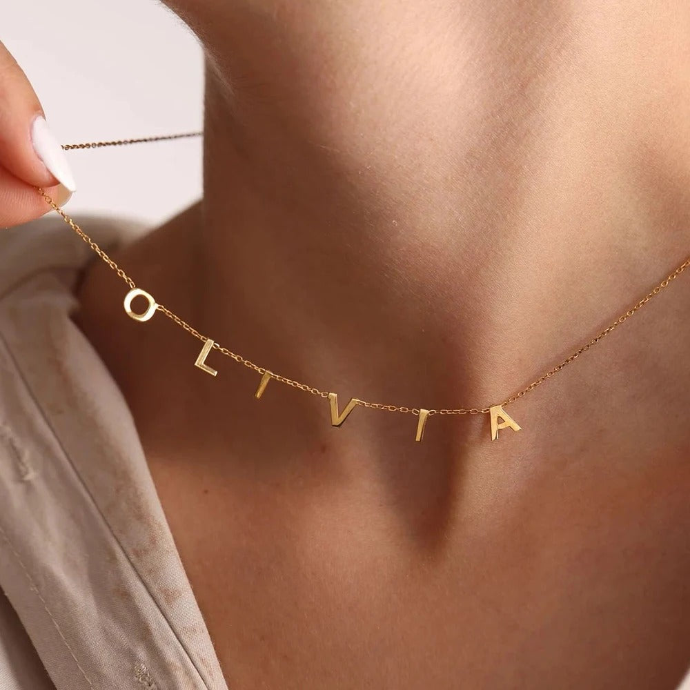 Personalized Letter Name Necklace-Necklaces-Aureza
