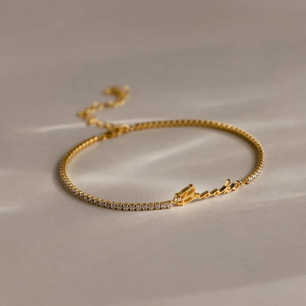 Personalized Crystal Name Bracelet-Bracelet-Aureza