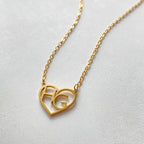 Personalized Heart Initial Necklace-Necklaces-Aureza
