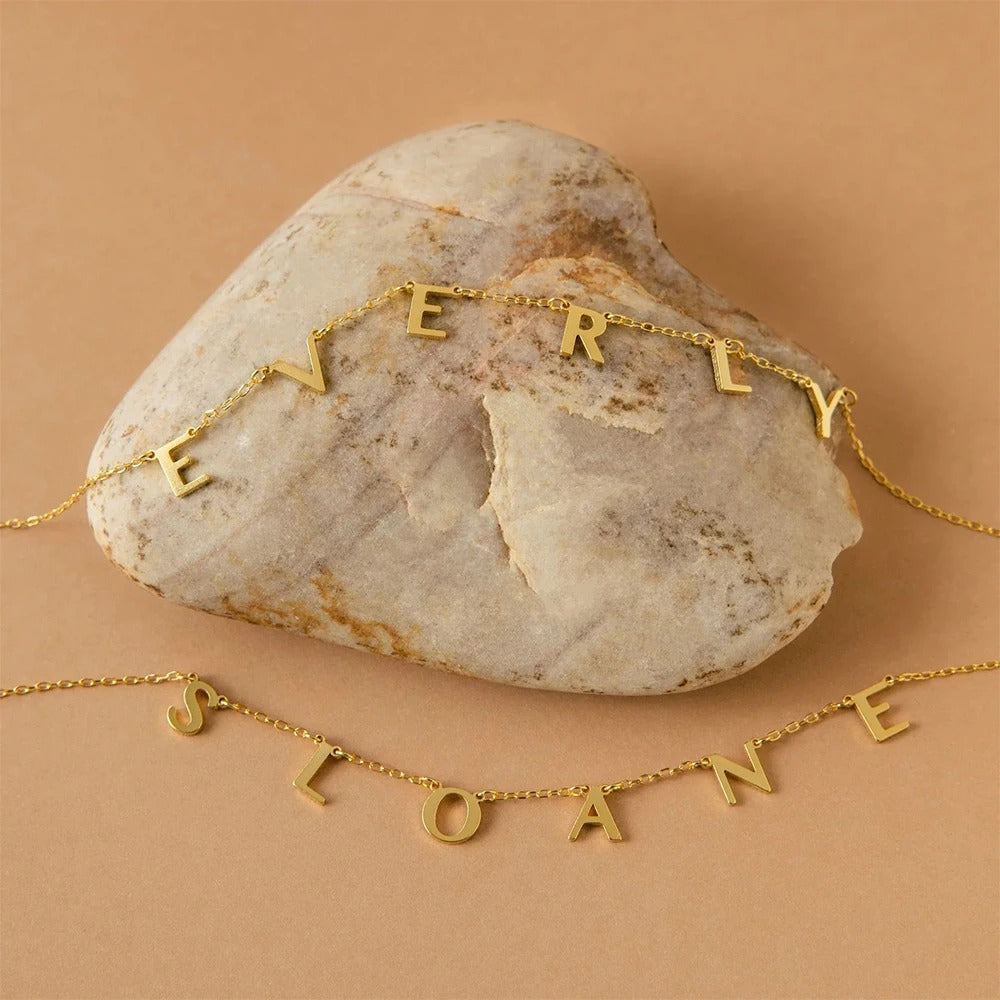 Personalized Letter Name Necklace-Necklaces-Aureza