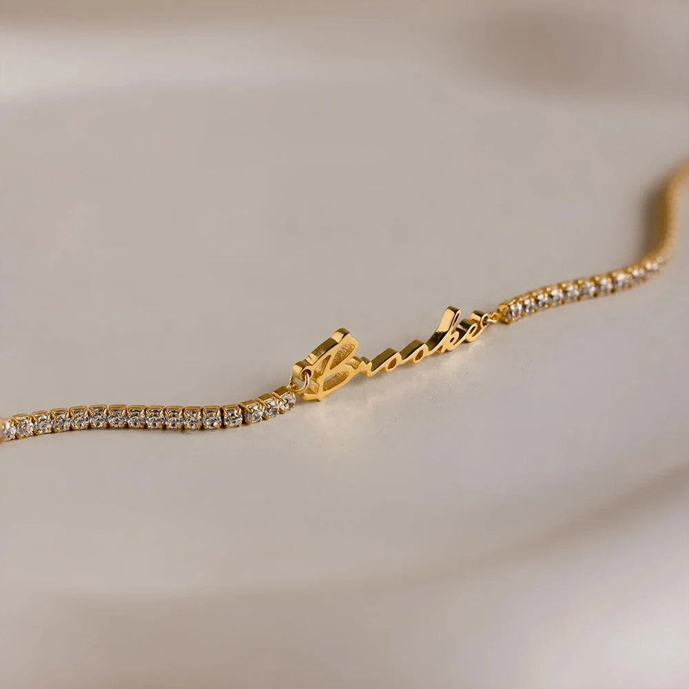 Personalized Crystal Name Bracelet-Bracelet-Aureza
