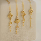 Personalized Floral Name Necklace-Necklaces-Aureza
